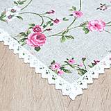 Úžitkový textil - IVETA - ružové ťahavé ruže - obrus štvorec - 17382465_
