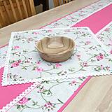Úžitkový textil - IVETA - ružové ťahavé ruže - obrus štvorec - 17382469_