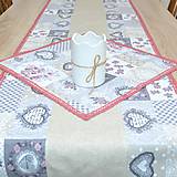 Úžitkový textil - LILA - srdiečkovo ružičková romantika - behúň 132x48 - 17383317_