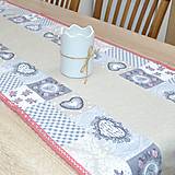 Úžitkový textil - LILA - srdiečkovo ružičková romantika - behúň 132x48 - 17383318_