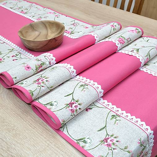 Úžitkový textil - IVETA - ružové ťahavé ruže - štóla 170x40 cm - 17382440_