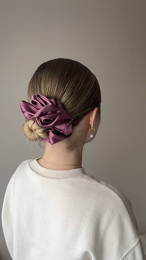Ozdoby do vlasov - Saténová scrunchie | MAXI - 17382327_