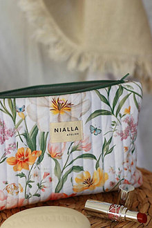 Taštičky - Prešívaná Kozmetická taška motýľ  - 17383824_