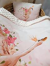 Detský textil - Deka a vankúšik princezná Labuť  - 17384873_