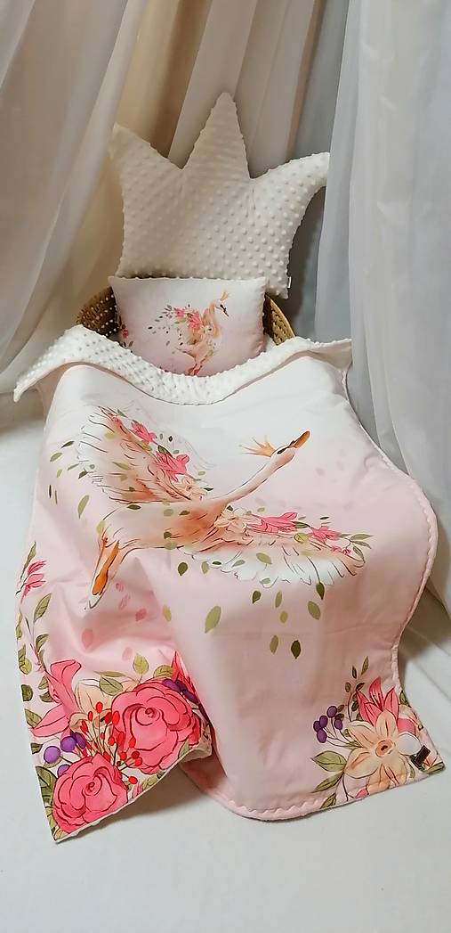 Detský textil - Deka a vankúšik princezná Labuť  - 17384870_