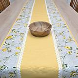 Úžitkový textil - IVETA - žlté ťahavé ruže - štóla 170x40cm - 17384537_