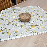 Úžitkový textil - IVETA - žlté ťahavé ruže - obrus štvorec - 17384572_