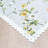 Úžitkový textil - IVETA - žlté ťahavé ruže - obrus štvorec - 17384575_