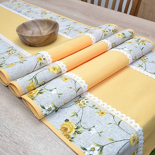 Úžitkový textil - IVETA - žlté ťahavé ruže - štóla 170x40cm - 17384538_