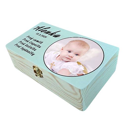 Nádoby - Krabička k narodeniu dieťaťa s potlačou - 17384922_