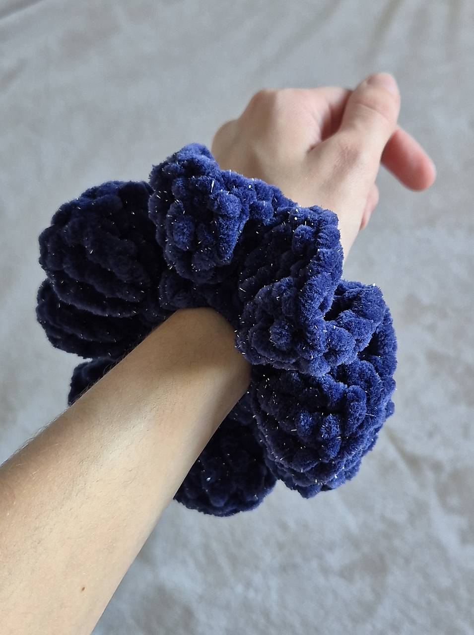 Scrunchie gumičky do vlasov - trblietavé (Modrá)