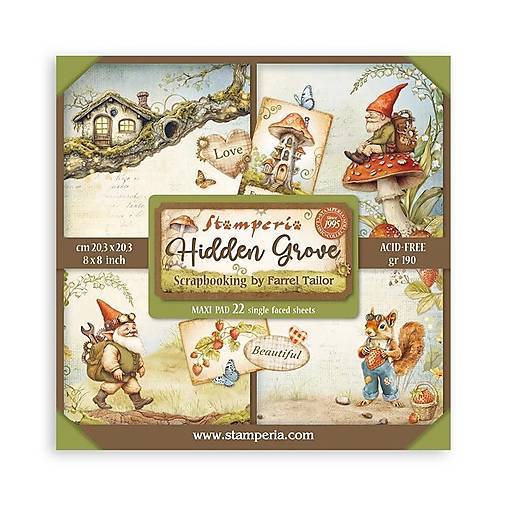 Papier - Stamperia Scrapbook papier Hidden Grove 8x8 Maxi - 17390171_