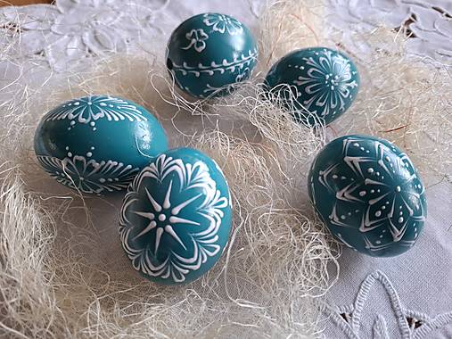 Dekorácie - Kraslica tyrkys - 17387674_