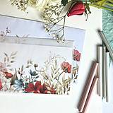 Papiernictvo - darčeková / gratulačná / svadobná obálka DL Farebné kvety - 17387890_