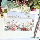 Papiernictvo - darčeková / gratulačná / svadobná obálka DL Farebné kvety - 17387891_