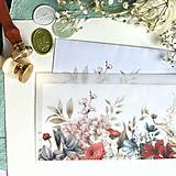 Papiernictvo - darčeková / gratulačná / svadobná obálka DL Farebné kvety - 17387892_