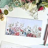 Papiernictvo - darčeková / gratulačná / svadobná obálka DL Farebné kvety - 17387893_