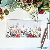 Papiernictvo - darčeková / gratulačná / svadobná obálka DL Farebné kvety - 17387894_