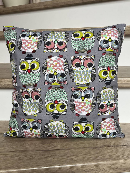 Úžitkový textil - Povlak na polštář Velké sovy - 17388180_
