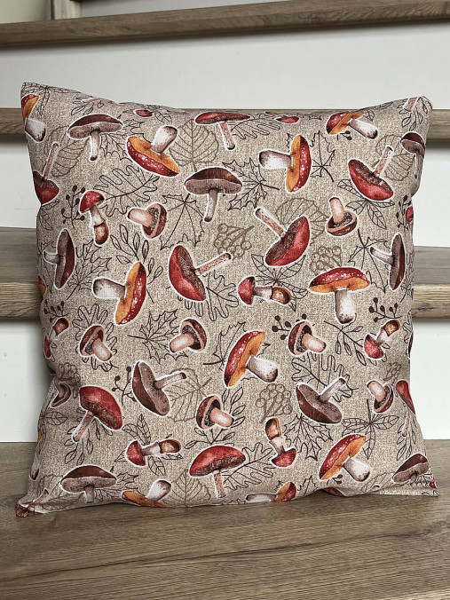 Úžitkový textil - Povlak na polštář- Houbičky - 17389696_