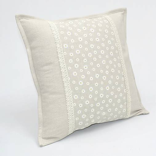 Úžitkový textil - HALINA - sedmokrásky - dekoračný vankúš - 17387857_