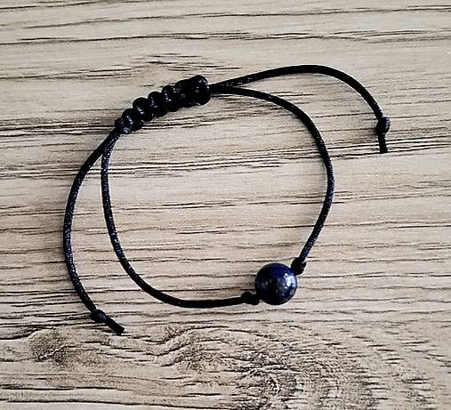 Náramky - Šnúrkové s minerálom (Lapis Lazuli) - 17390709_