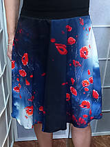 Sukne - Půlkolová sukně - vlčí máky, velikost L/XL - SLEVA - 17393400_