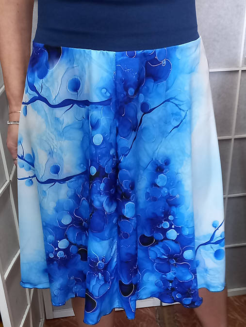 Sukne - Půlkolová sukně - modrá orchidej, velikost S/M ~ VÝPRODEJ ~ - 17393391_