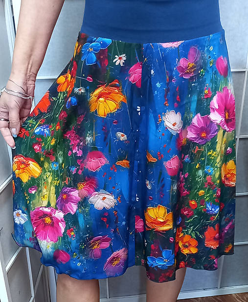 Sukne - Půlkolová sukně - louka, velikost L/XL ~ VÝPRODEJ ~ - 17393402_