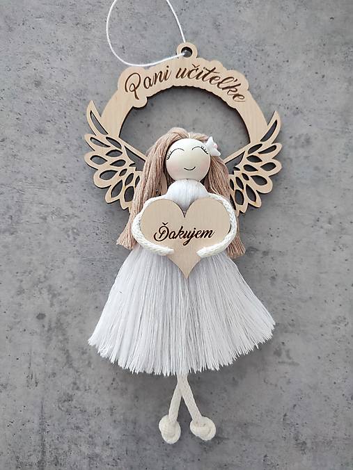 Dekorácie - Anjelik pre pani učiteľku - 17394353_