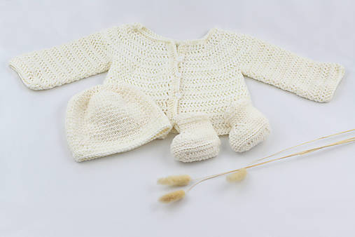 Detské súpravy - Biely set MERINO - 17394498_