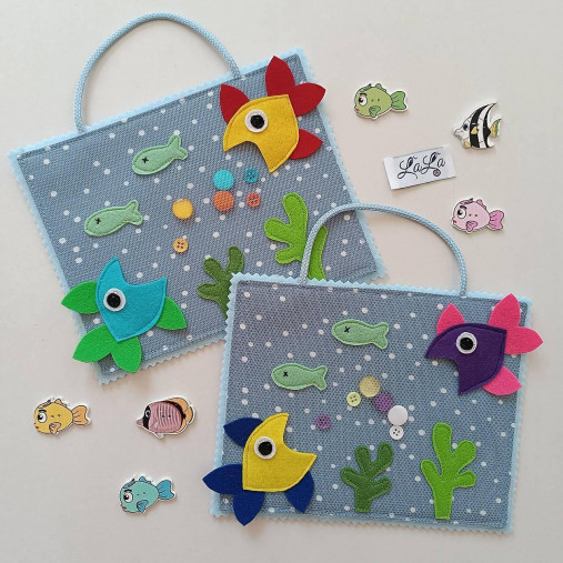 Hračky - Rybičky - quiet book karta - 17393902_