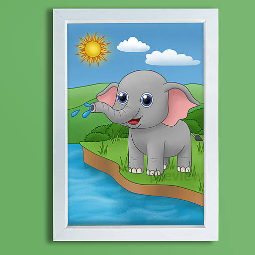 Obrazy - Sloník Bimbo - obrázok do detskej izby  - 17394228_