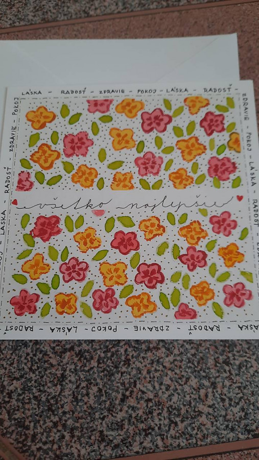 Papiernictvo - Pohľadnica kvietky - 17397187_