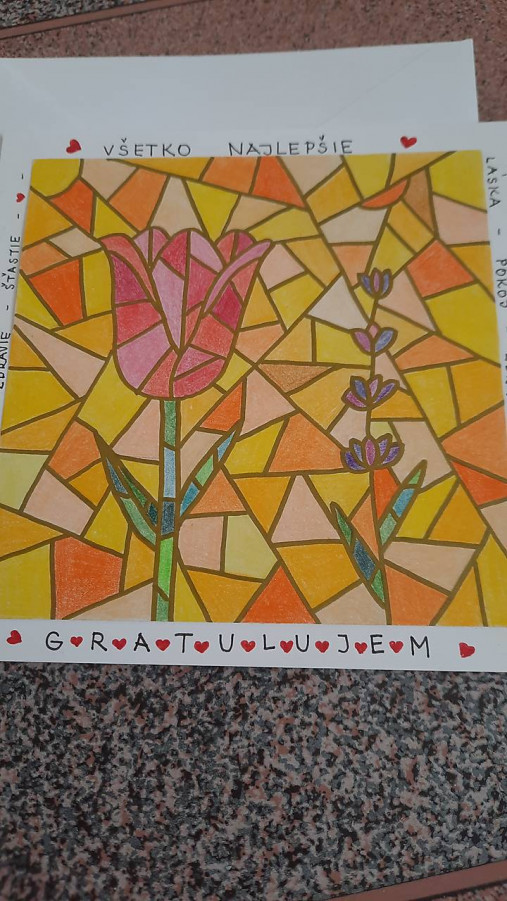 Papiernictvo - Pohľadnica tulipán s levanduľou - 17397319_