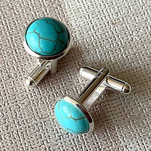 ZĽAVA 10% Tyrkenite Cufflinks / Manžetové gombíky s tyrkenitom E060