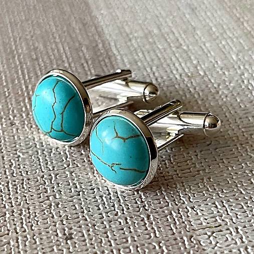 ZĽAVA 10% Tyrkenite Cufflinks / Manžetové gombíky s tyrkenitom E060