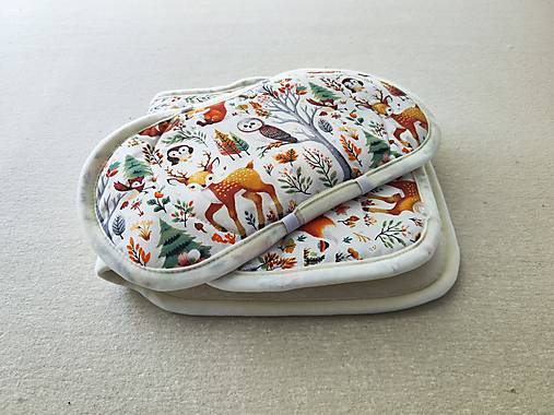 Detský textil - Vlnienka Podložka proti poteniu do autosedačky Nuna Pruu 100% Merino Natural Jelenček , veverička, sovička - 17396595_