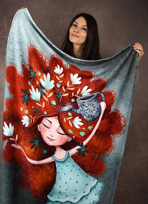 Detský textil - Mäkkučká DEKA s autorskou ilustráciou Sebaláska - 17396297_