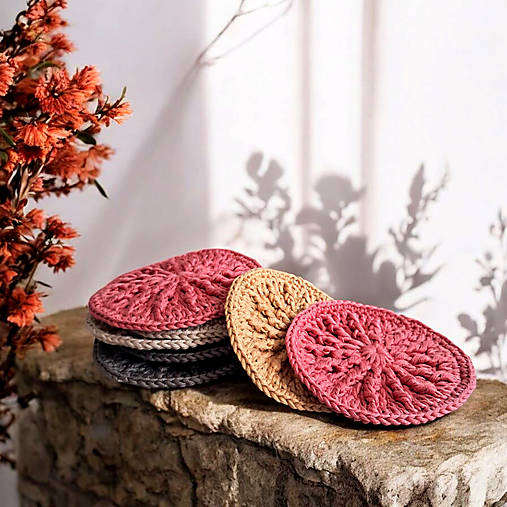 Úžitkový textil - Masážna odličovacia žinka ECO | set Sweet Nougat - 17398195_