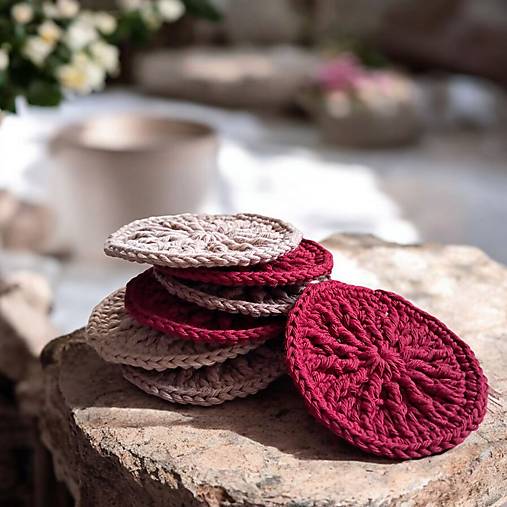 Úžitkový textil - Masážna odličovacia žinka SOFT | set Cherry Nougat - 17399136_