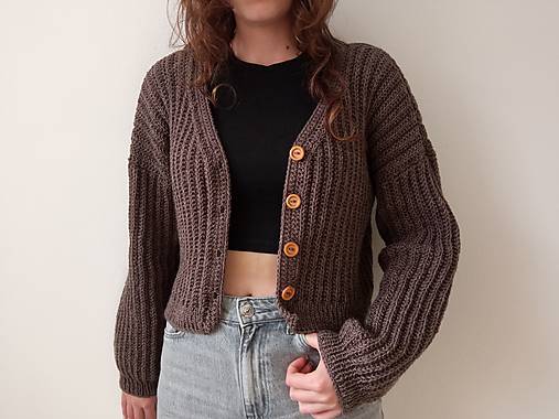 Svetre a kardigány - Pletený hnedý svetrík  - 17398930_