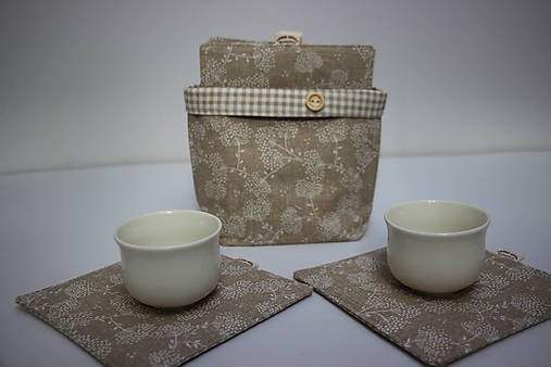 Úžitkový textil - Podšálky béžové - 17398075_