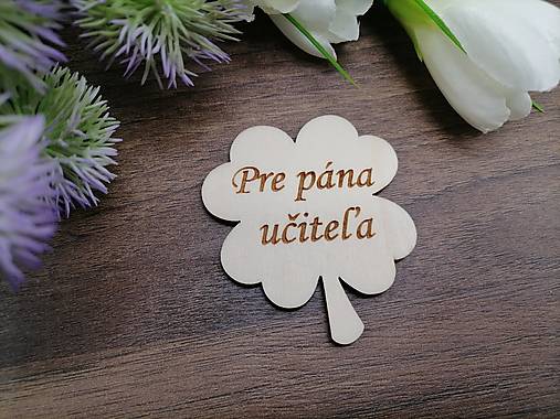 Magnetky - Štvorlístok - magnetka pre pána učiteľa - 17398520_