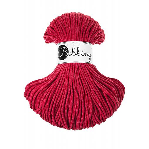 Galantéria - Bobbiny Macrame šnúrka - pletená - pr. 3mm - Classic Red - 100 m (SX-E113) - 17402310_