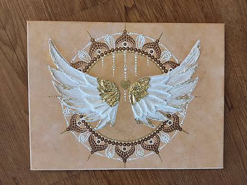 Obrazy - Anjelská ochranná mandala - 17400386_