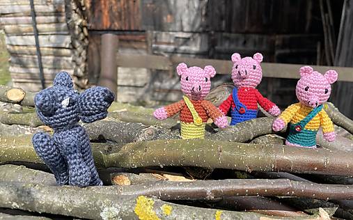 Hračky - Prstové divadielko - Tri prasiatka a vlk - 17400298_