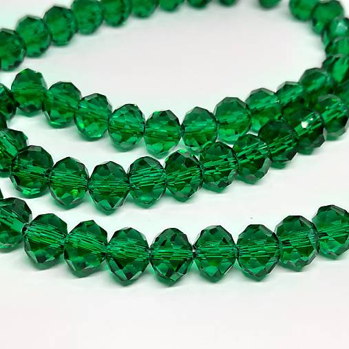 Sklenená rondelka 8x6mm-1ks (zelená tmavá)