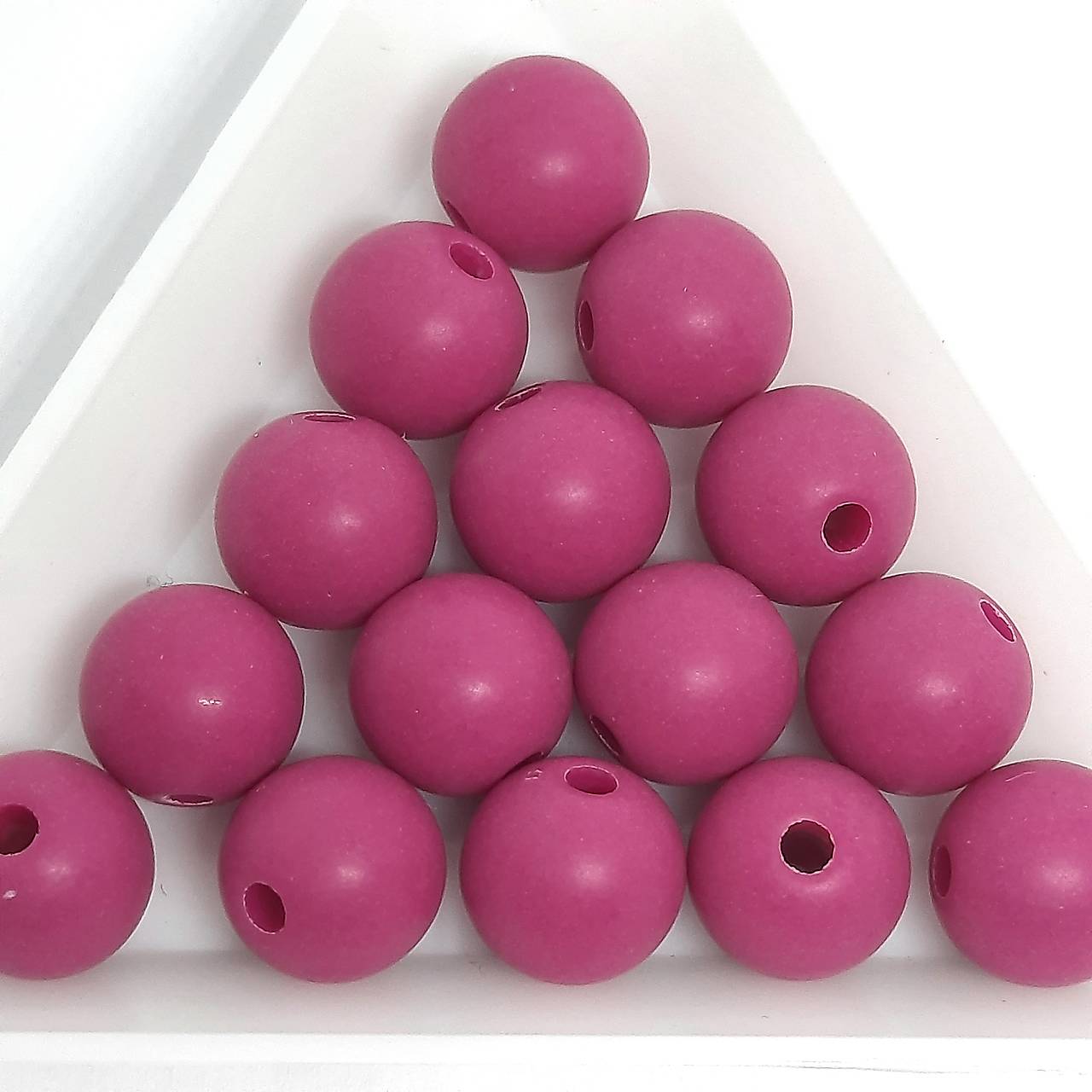 Plastové matné korálky 10mm-10ks (fuchsia)