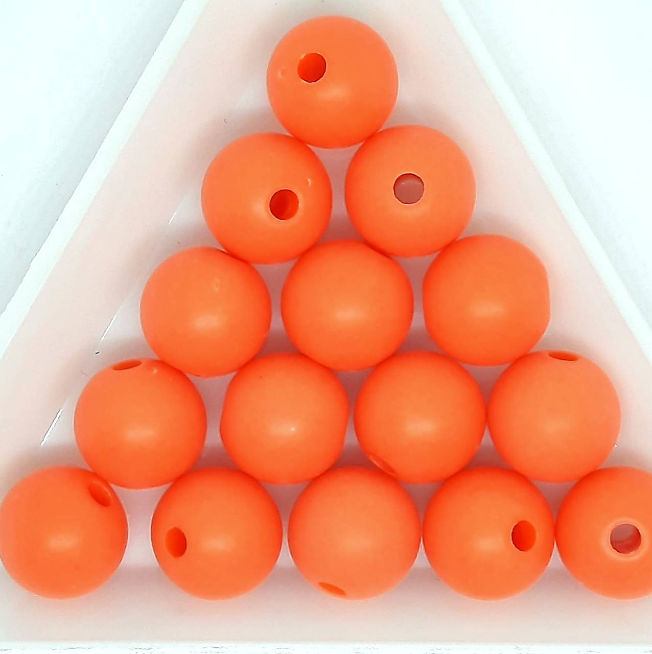 Plastové matné korálky 10mm-10ks (oranžová)